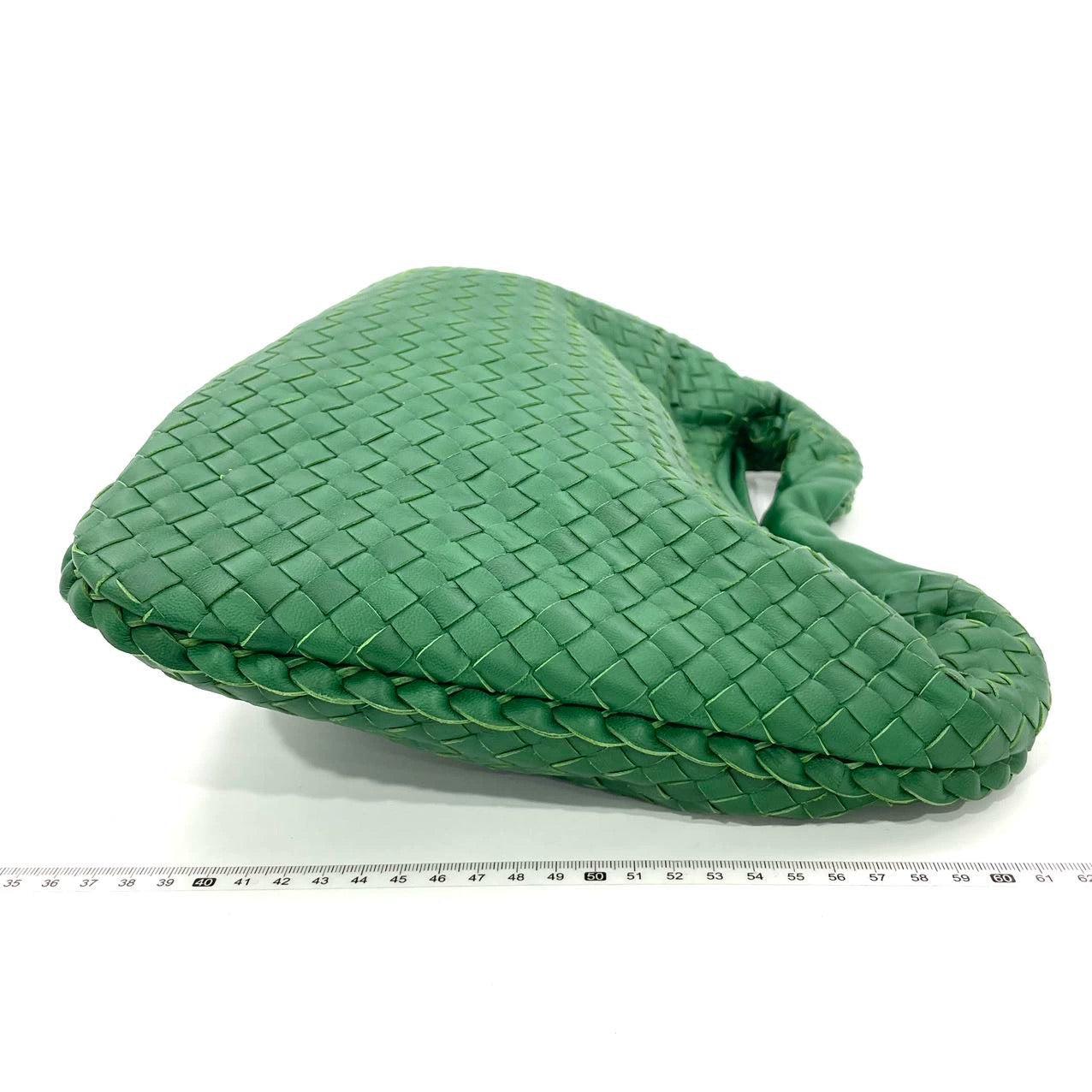 Women's Bottega Veneta Veneta Hobo Dark Green Lambskin Leather 40cm For Sale