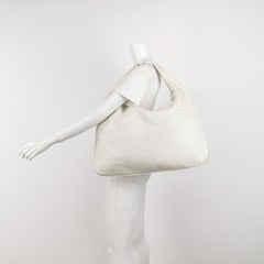 Bottega Veneta Veneta Hobo Dark White Leather Bag Maxi 55cm