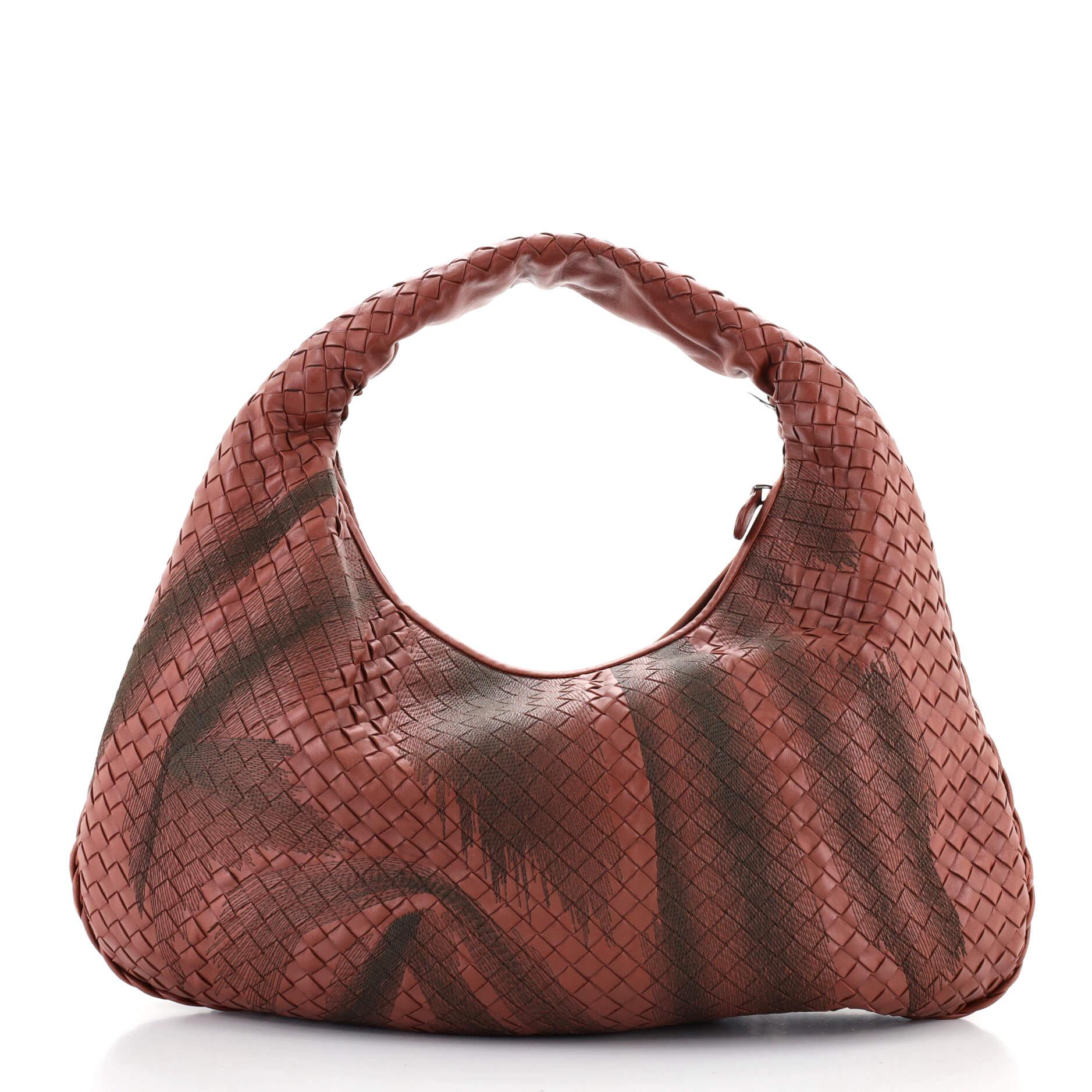 Bottega Veneta Veneta Hobo Embroidered Intrecciato Nappa Large In Good Condition In NY, NY