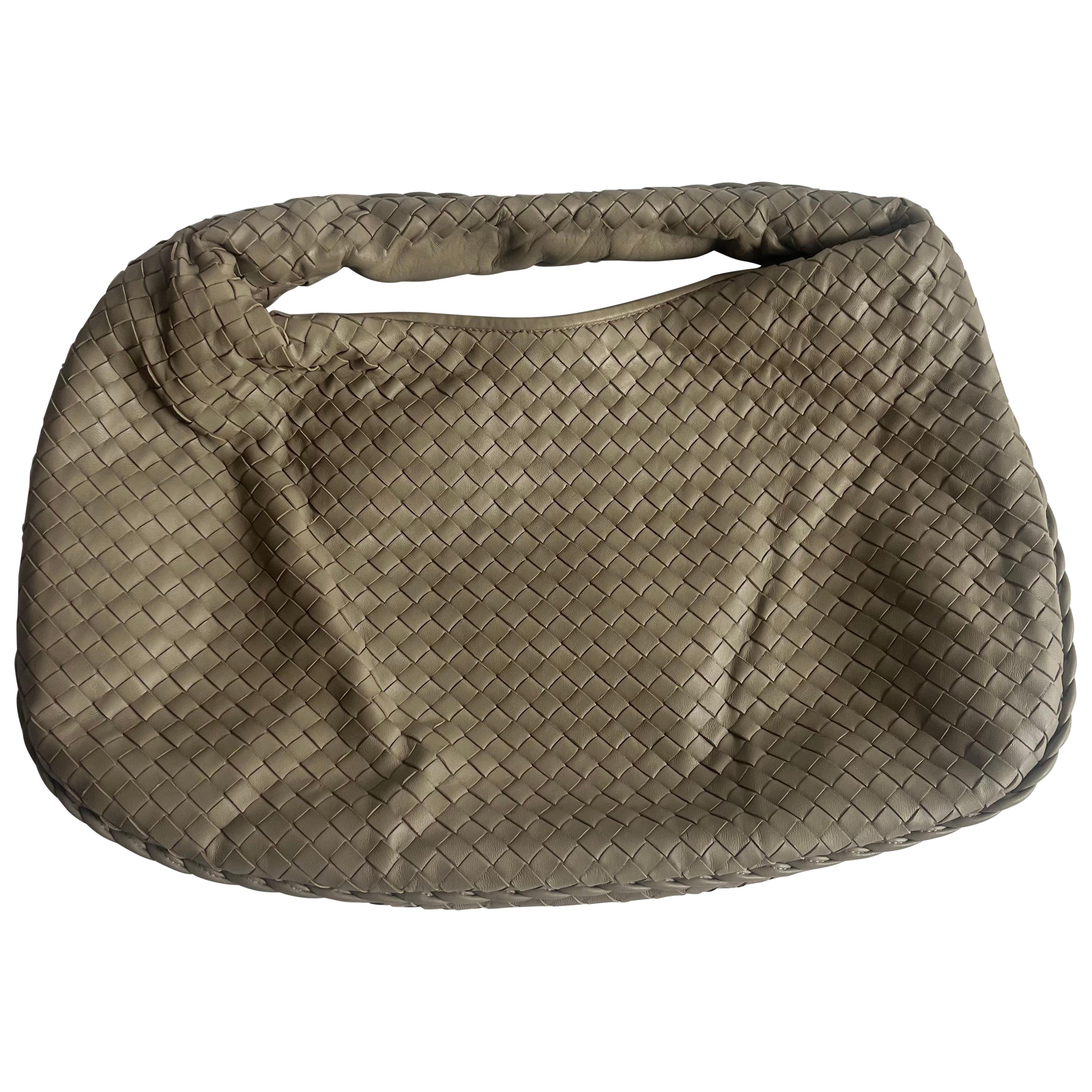 Bottega Veneta Hobo Grigio Intreciatto Borsa in pelle grande 47cm
