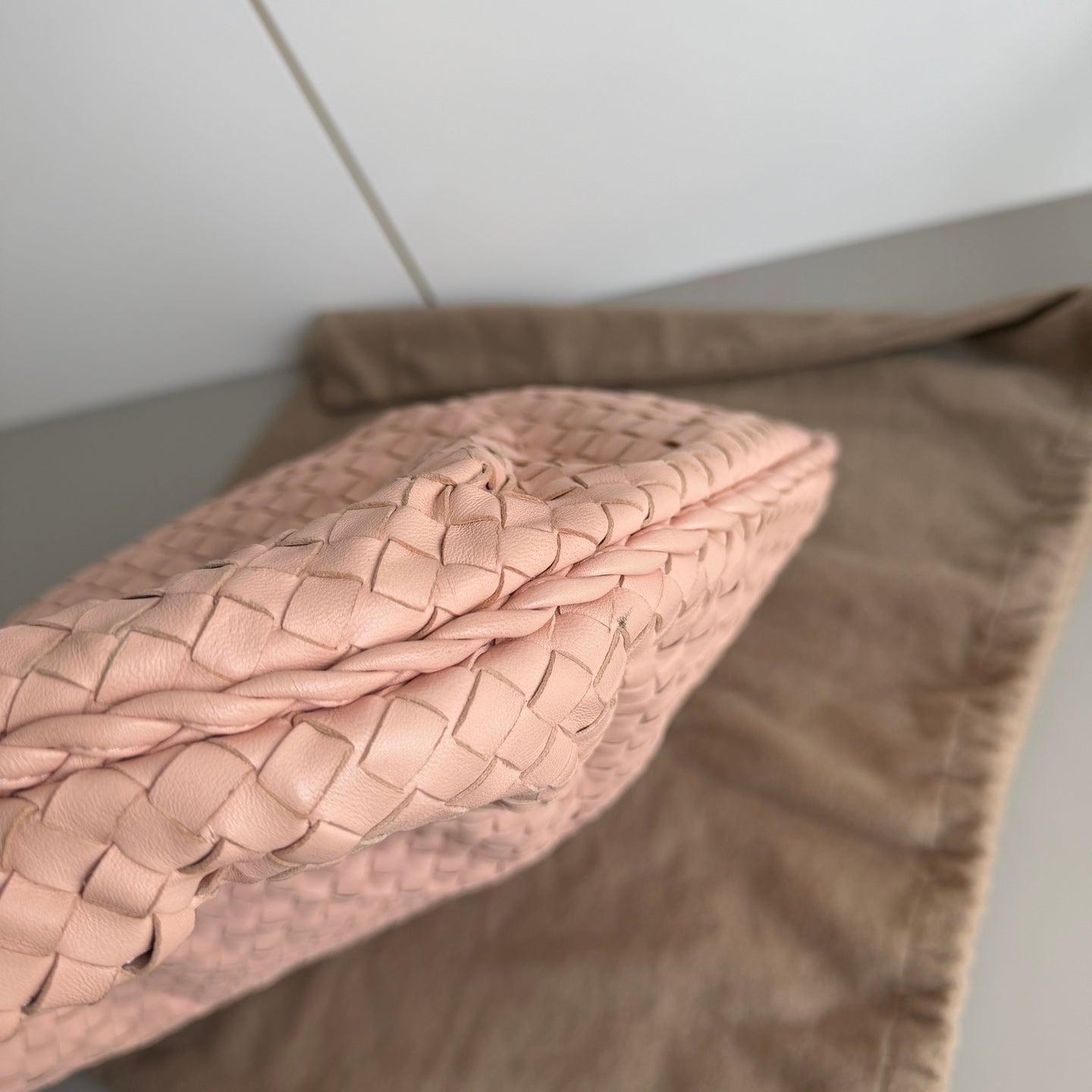 Bottega Veneta Veneta Hobo Intrecciato Almond Pink Intrecciato Leather Bag 48cm 6
