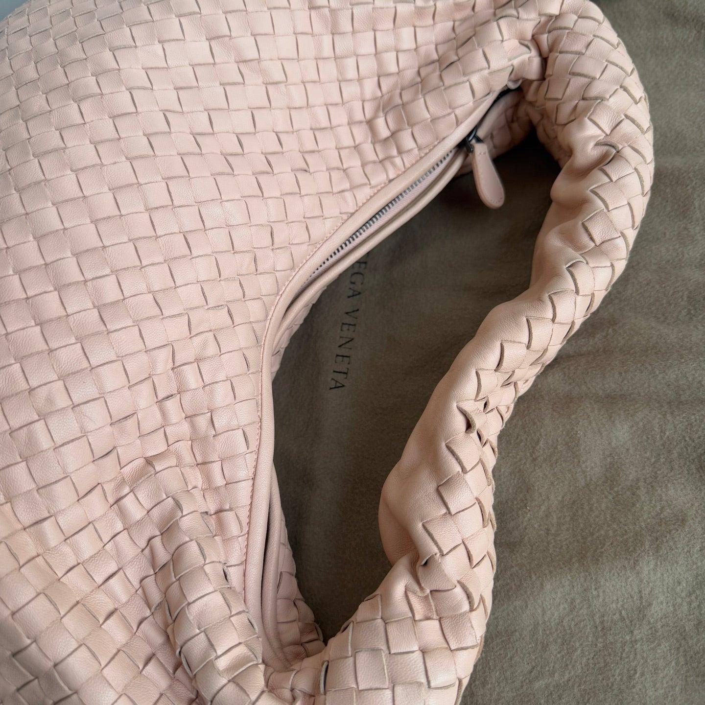Bottega Veneta Veneta Hobo Intrecciato Almond Pink Intrecciato Leather Bag 48cm 7