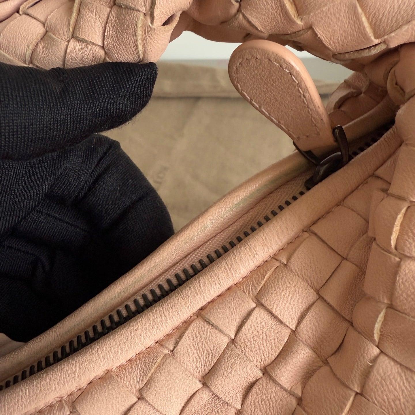 Bottega Veneta Veneta Hobo Intrecciato Almond Pink Intrecciato Leather Bag 48cm 10