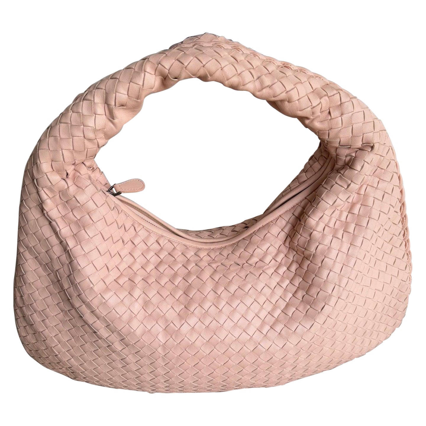 Bottega Veneta Veneta Hobo Intrecciato Almond Pink Intrecciato Leather Bag 48cm