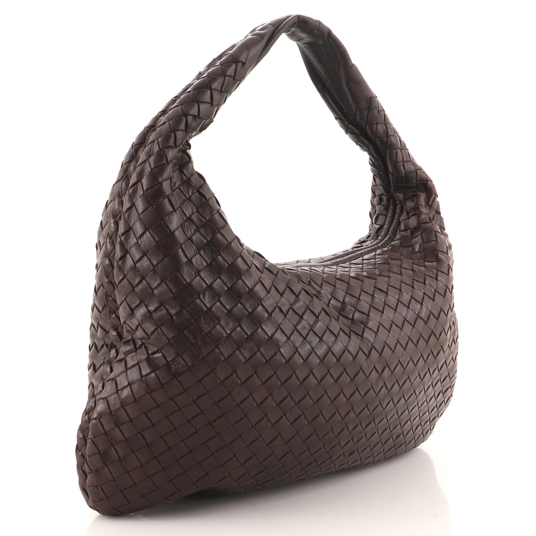 Black Bottega Veneta Veneta Hobo Intrecciato Nappa Small