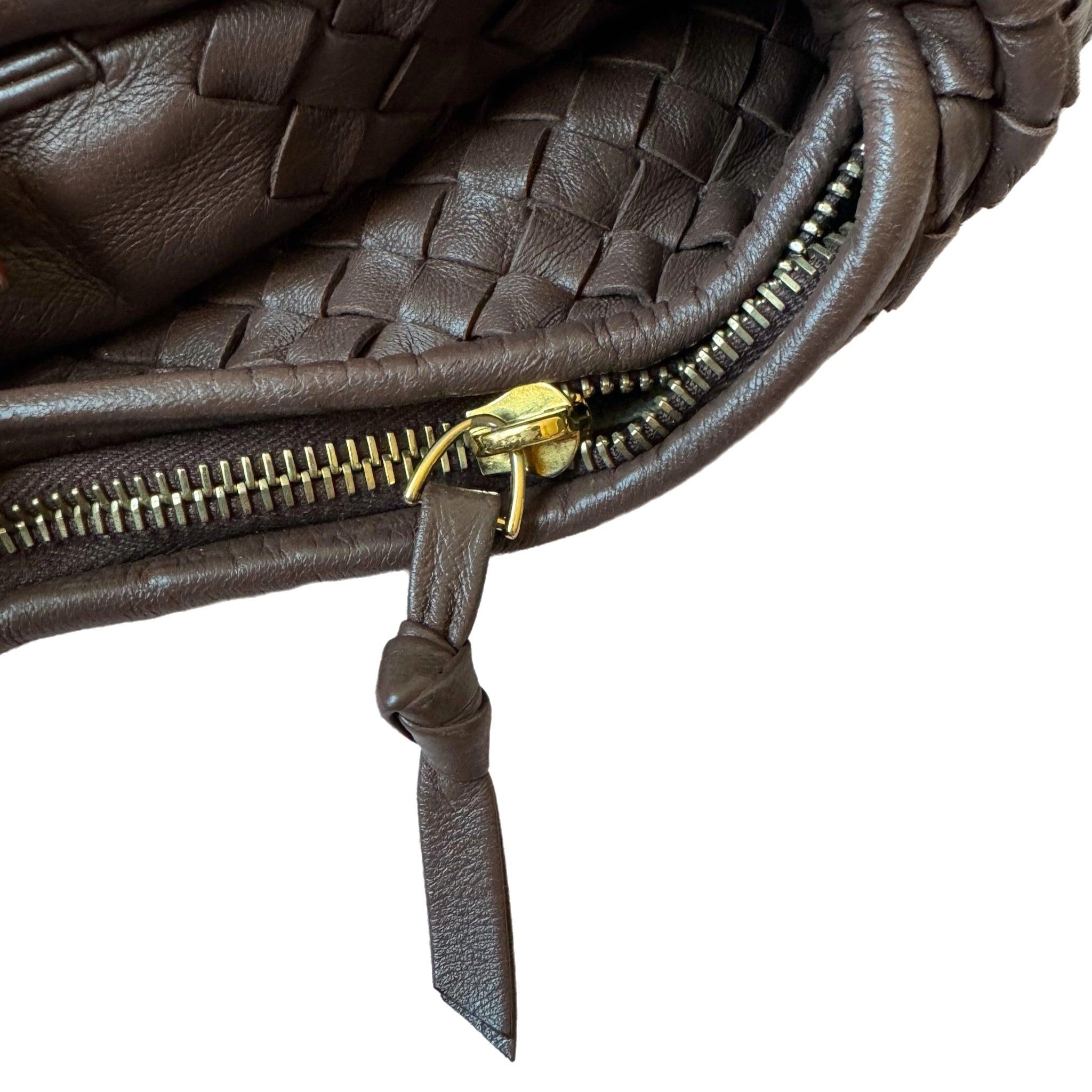 Bottega Veneta Veneta Hobo Intrecciato Purple Brown 45cm Lambskin Leather For Sale 5