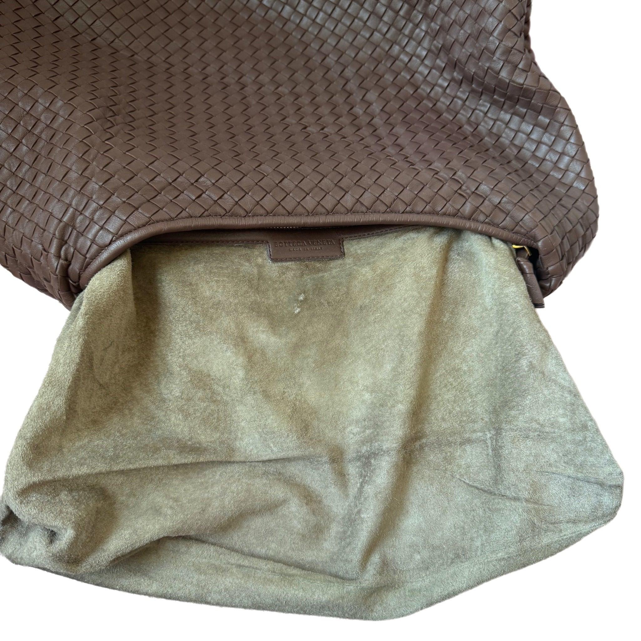 Bottega Veneta Veneta Hobo Intrecciato Purple Brown 45cm Lambskin Leather For Sale 6