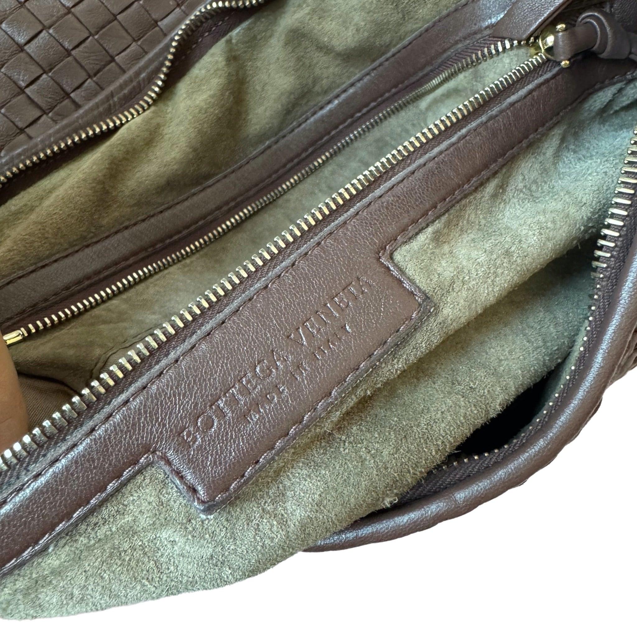 Bottega Veneta Veneta Hobo Intrecciato Purple Brown 45cm Lambskin Leather For Sale 8