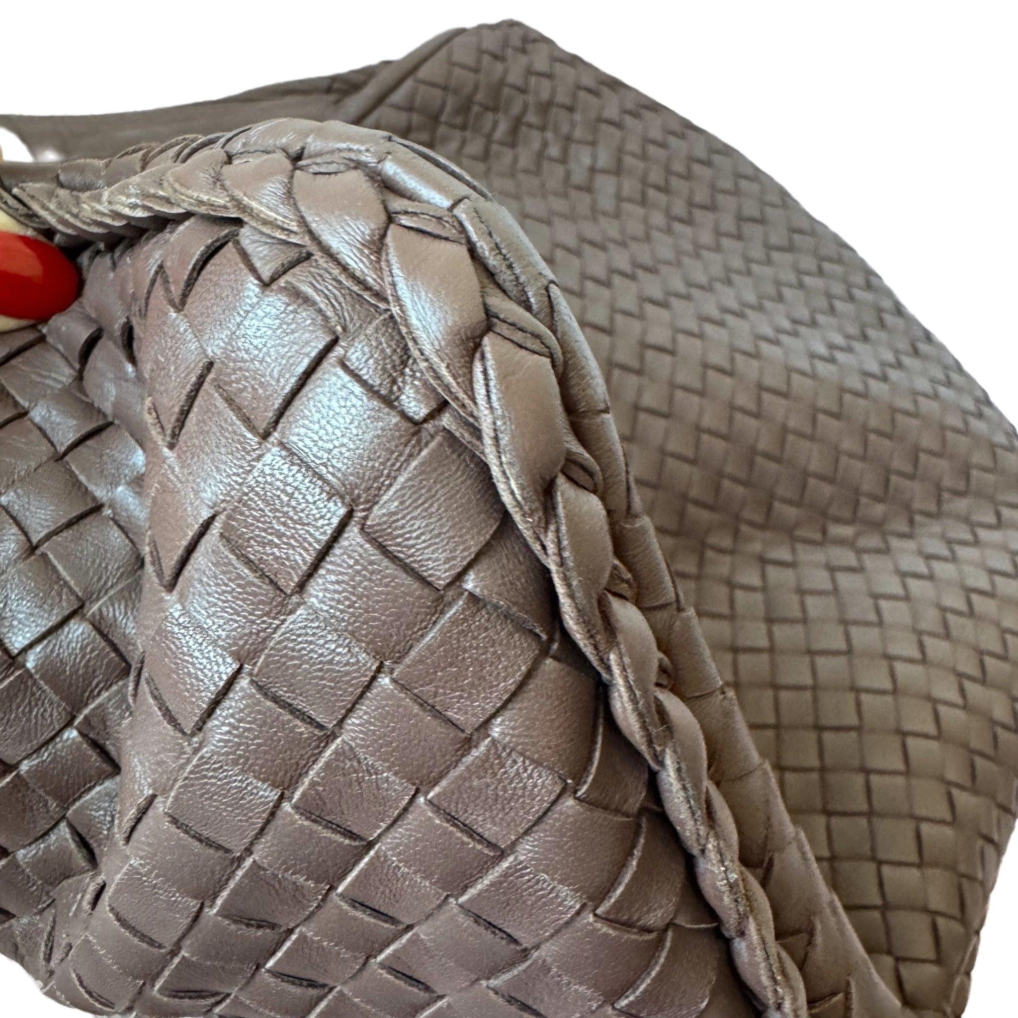 Bottega Veneta Veneta Hobo Intrecciato Purple Brown 45cm Lambskin Leather For Sale 1