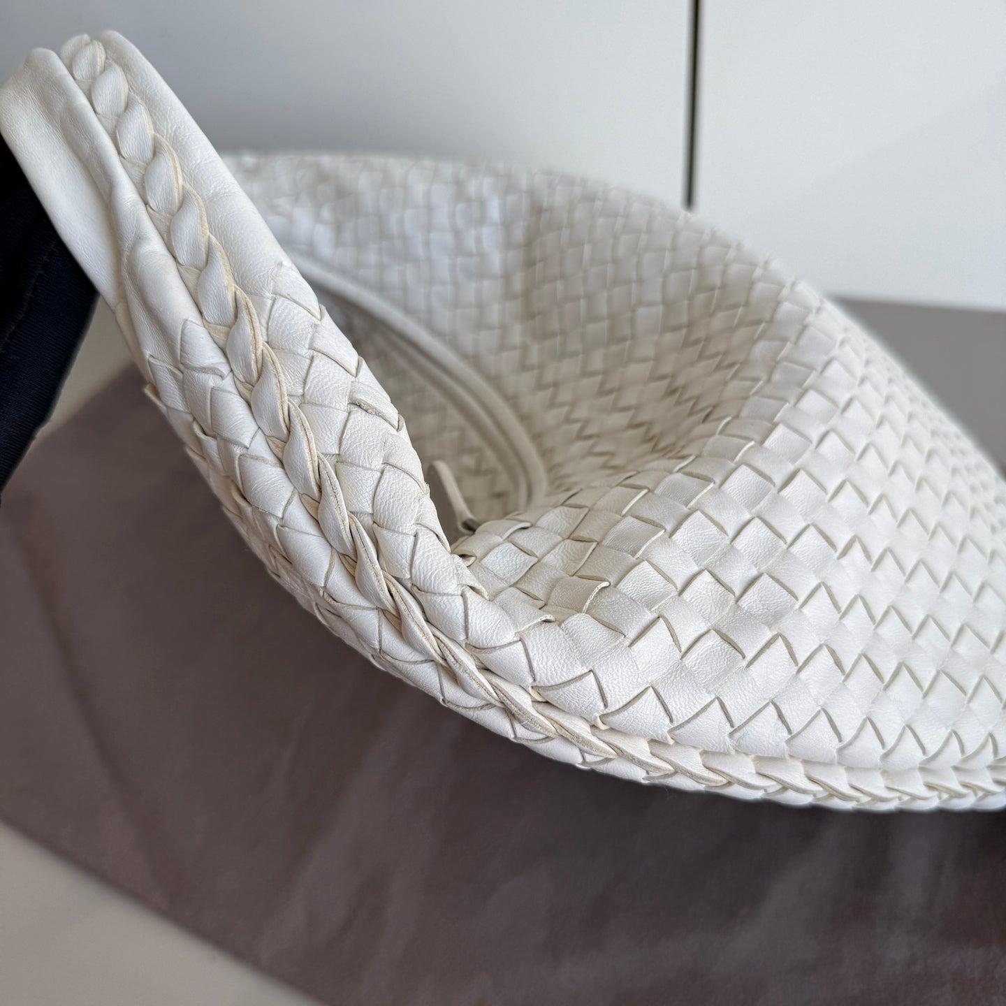 Bottega Veneta Veneta Hobo Intrecciato White Nappa Leather Medium 40cm 5