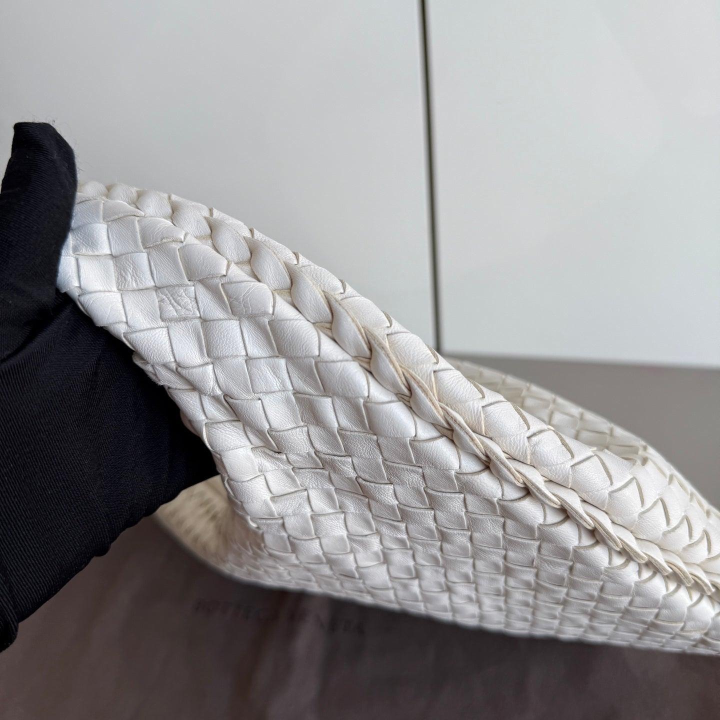 Bottega Veneta Veneta Hobo Intrecciato White Nappa Leather Medium 40cm 6