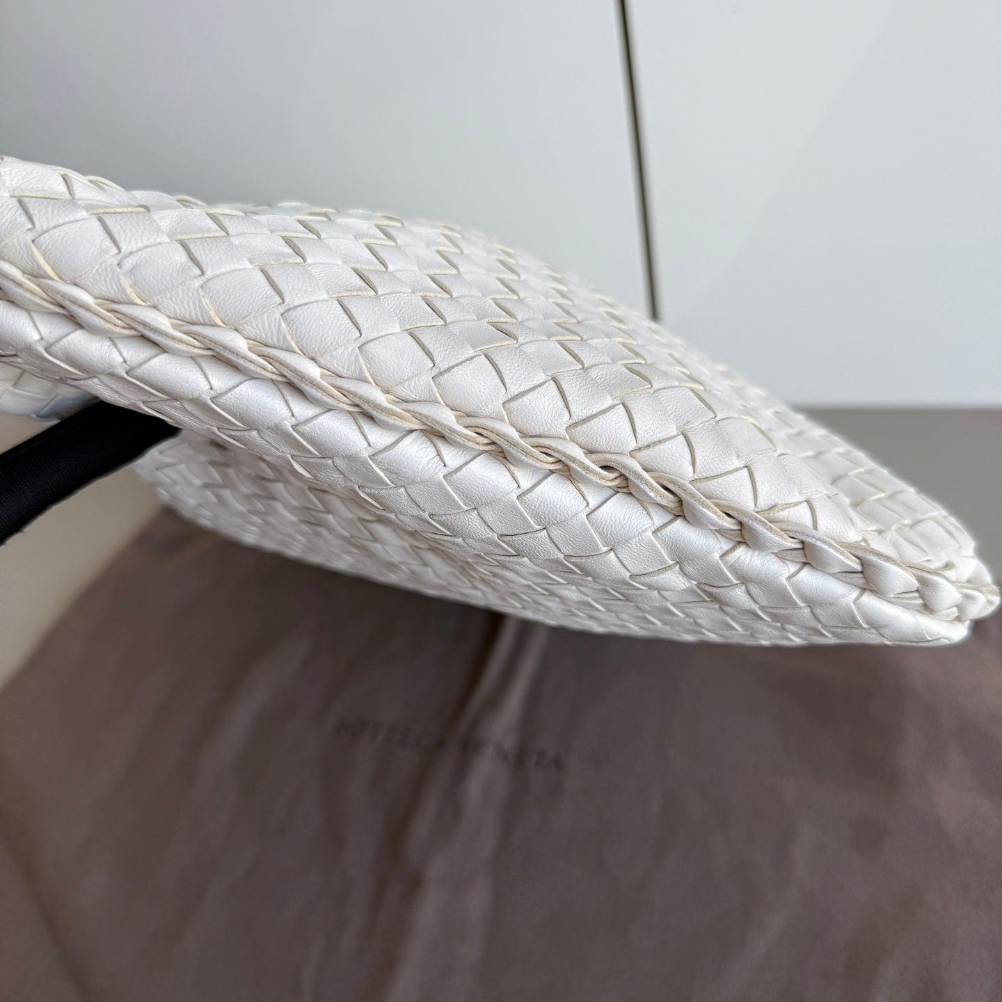 Bottega Veneta Veneta Hobo Intrecciato White Nappa Leather Medium 40cm 2