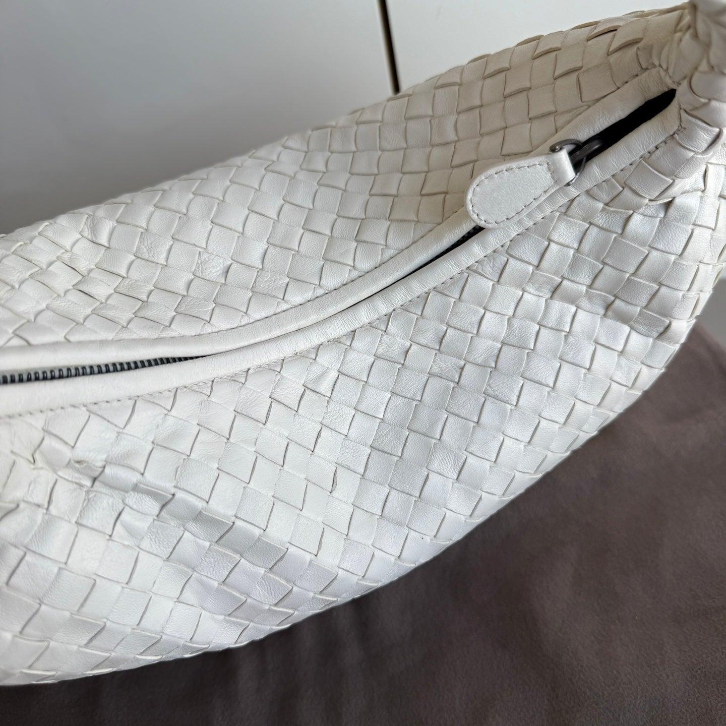 Bottega Veneta Veneta Hobo Intrecciato White Nappa Leather Medium 40cm 3