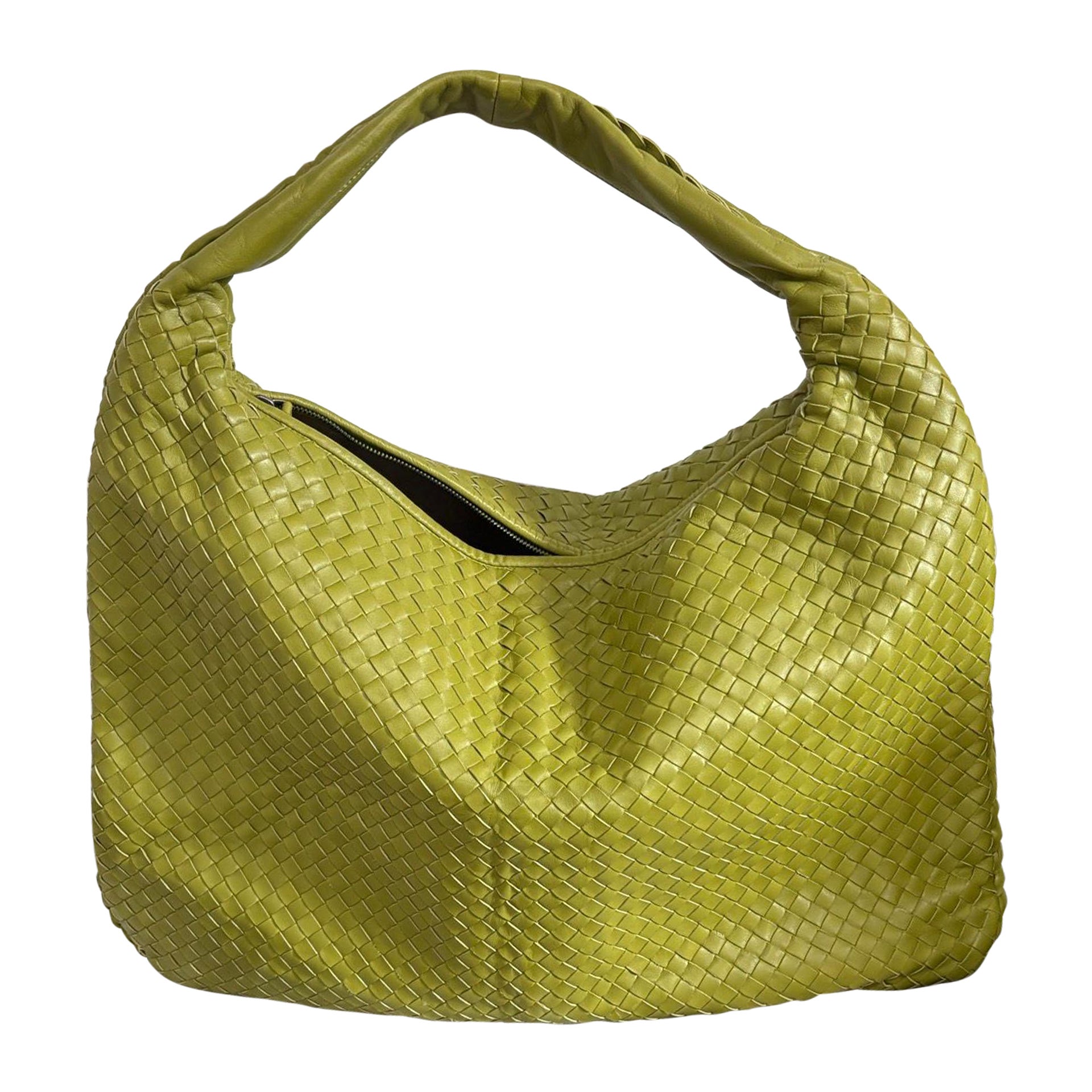 Bottega Veneta Veneta Hobo Maxi Avocado Green Intrecciato Leather Bag 50cm