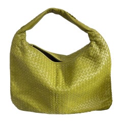 Bottega Veneta Veneta Hobo Maxi Avocado Green Intrecciato Leather Bag 50cm