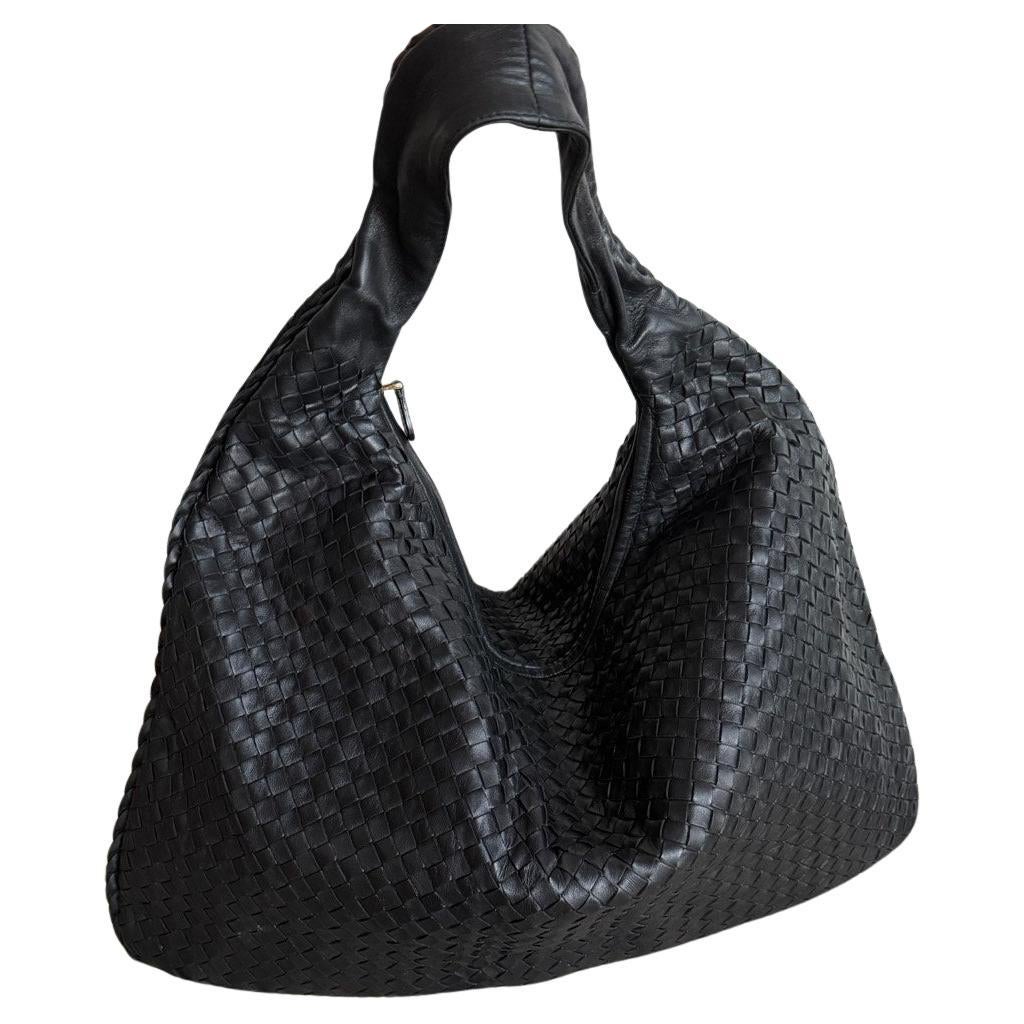 Bottega Veneta Veneta Hobo Maxi Black Leather 51cm For Sale