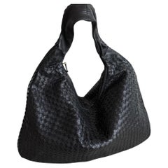 Bottega Veneta Veneta Hobo Maxi Black Leather 51cm