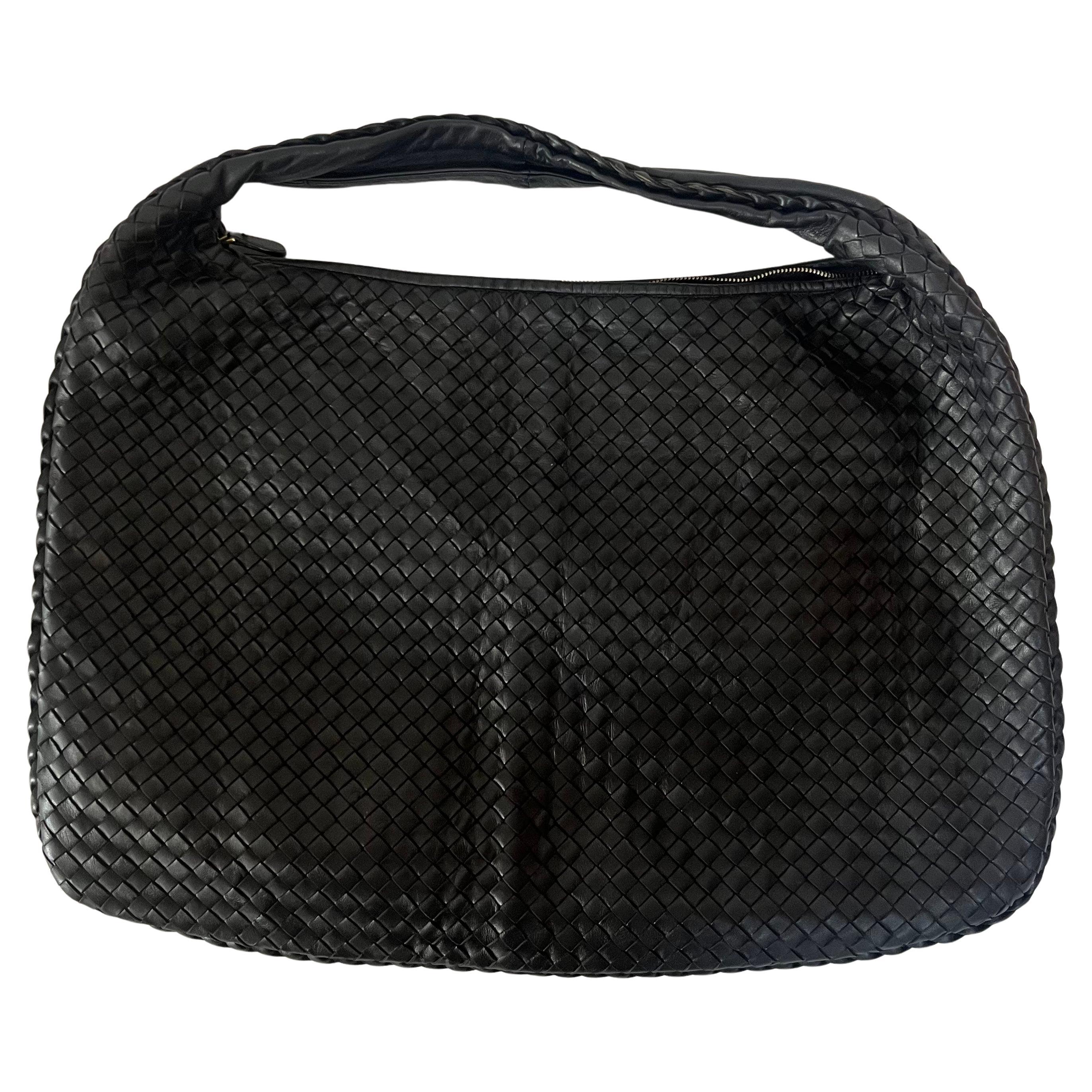 Bottega Veneta Veneta Hobo Maxi Black Leather 52cm