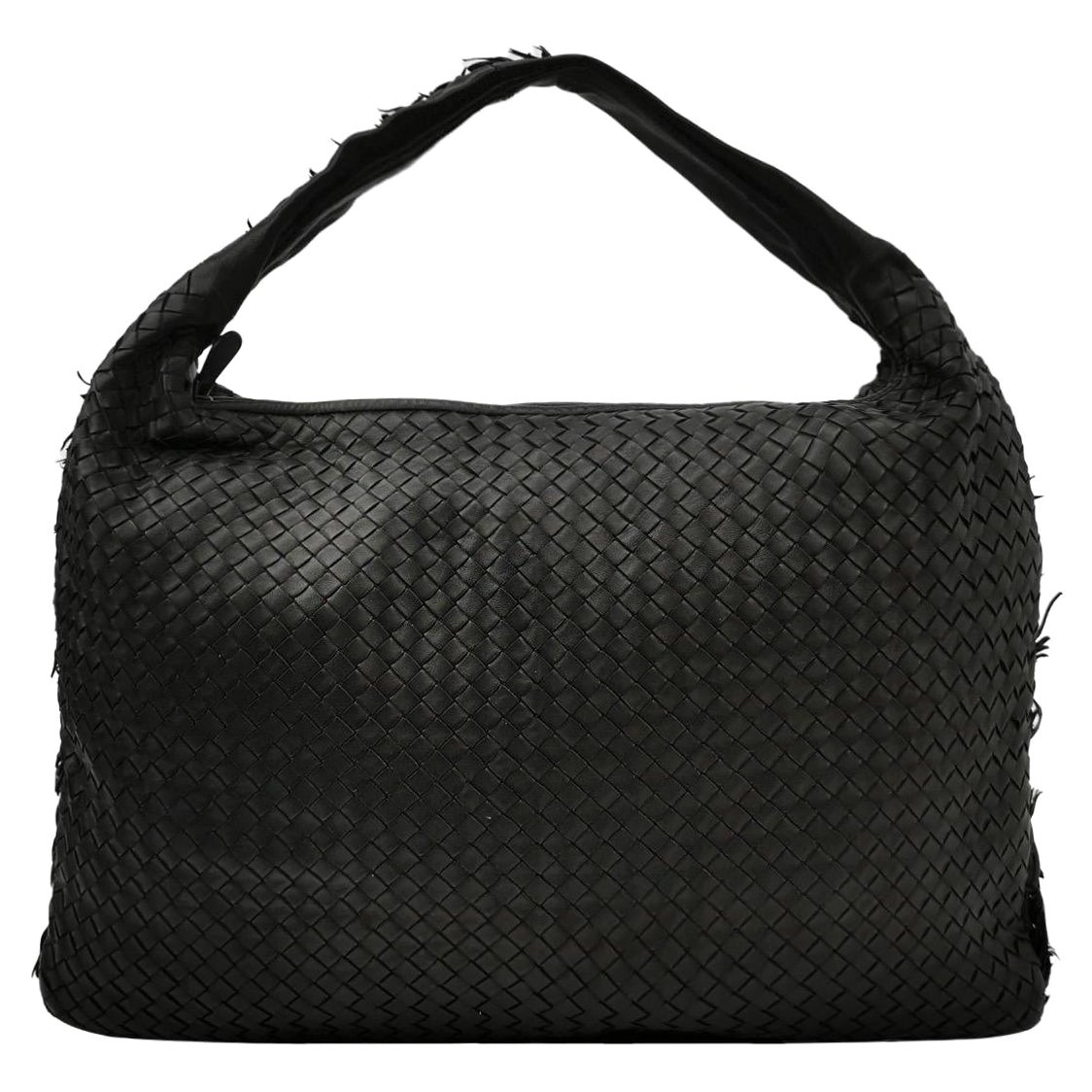 Bottega Veneta Veneta Hobo Maxi Black Tiny Fringes Leather 51cm