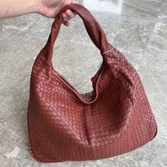Bottega Veneta Veneta Hobo Maxi Brick Red Intrecciato Leather Bag 50cm