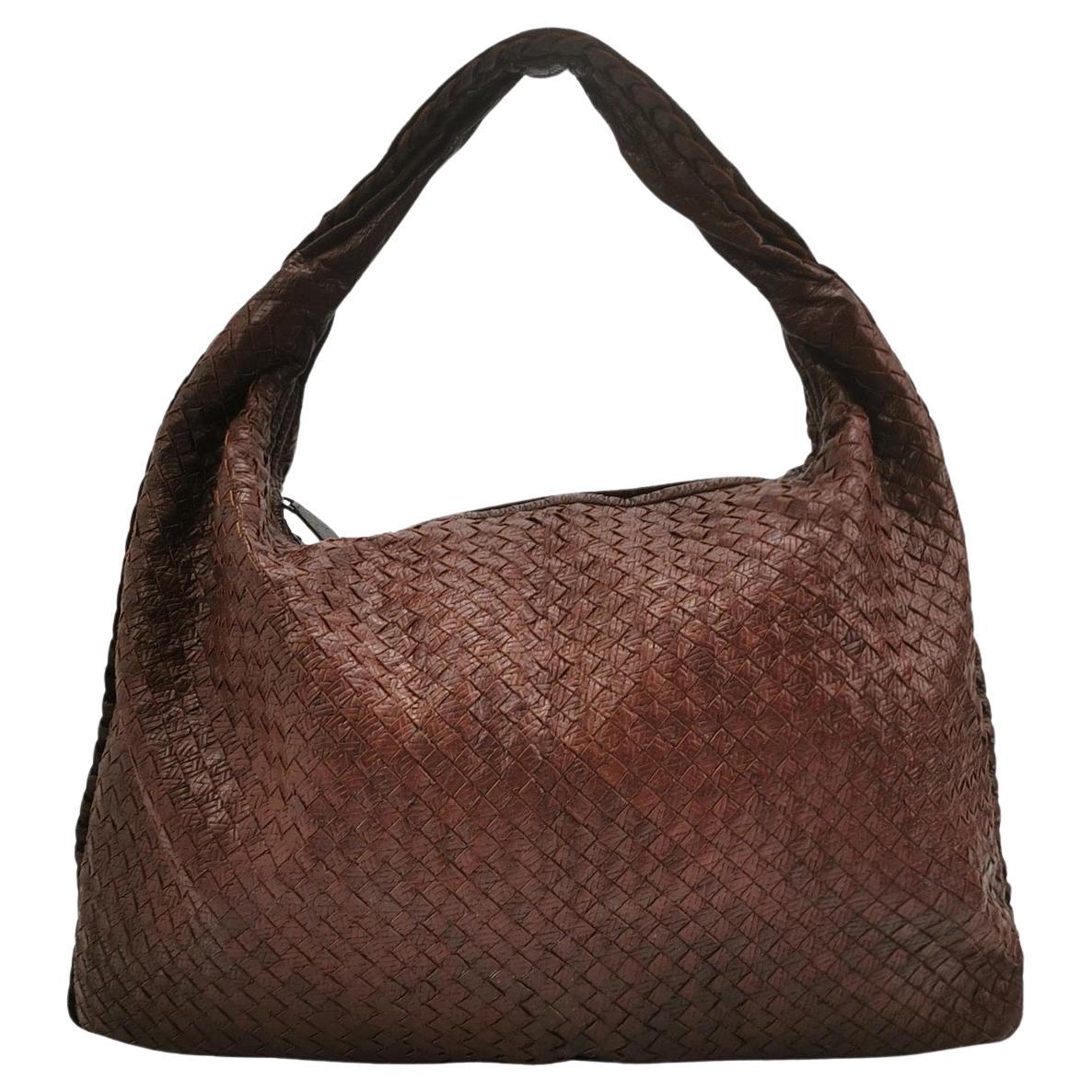 Bottega Veneta Veneta Hobo Maxi Dark Brown Calfskin Leather 52cm