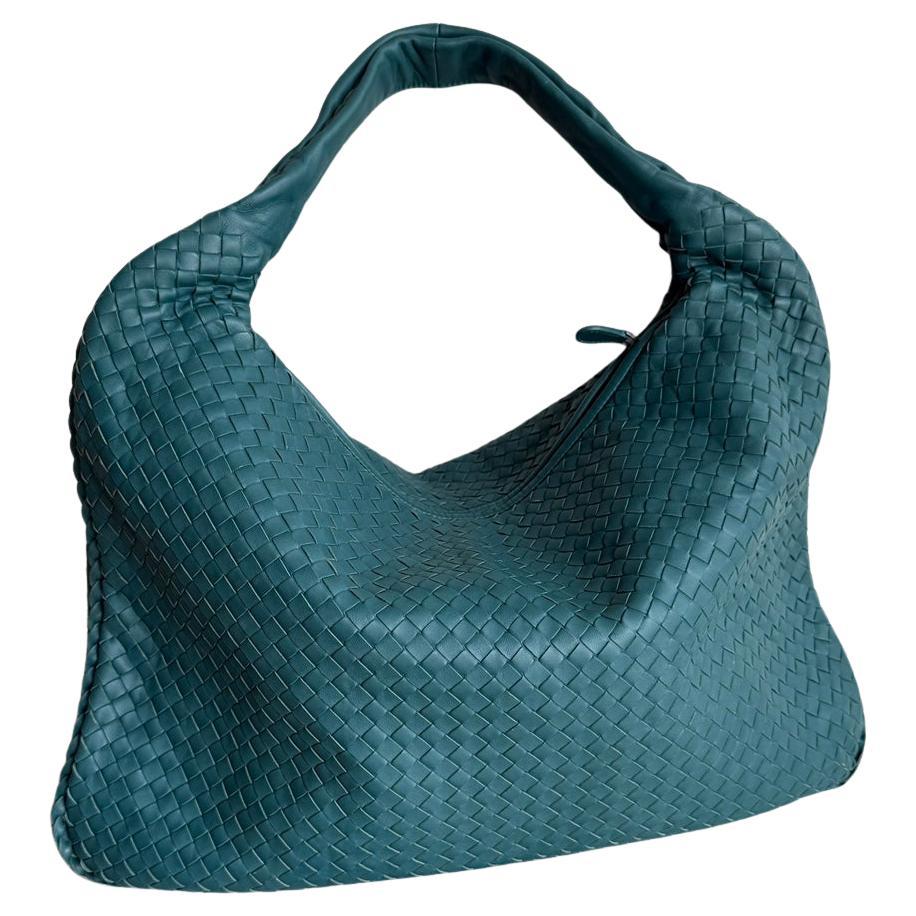 Bottega Veneta Veneta Hobo Maxi Green Intrecciato Leather Bag 51cm