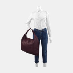 Bottega Veneta Veneta Hobo Maxi Purple Intrecciato Leather Bag 51cm