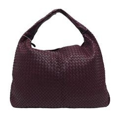 Bottega Veneta Veneta Hobo Maxi Purple Intrecciato Leather Bag 51cm
