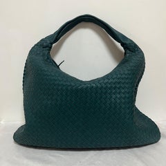 Bottega Veneta Veneta Hobo Maxi Teal Green Intrecciato Leather Bag 54cm