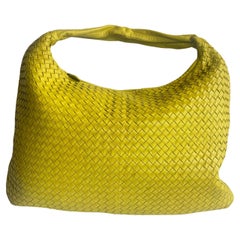 Bottega Veneta Veneta Hobo Maxi Yellow Intrecciato Leather Bag 54cm