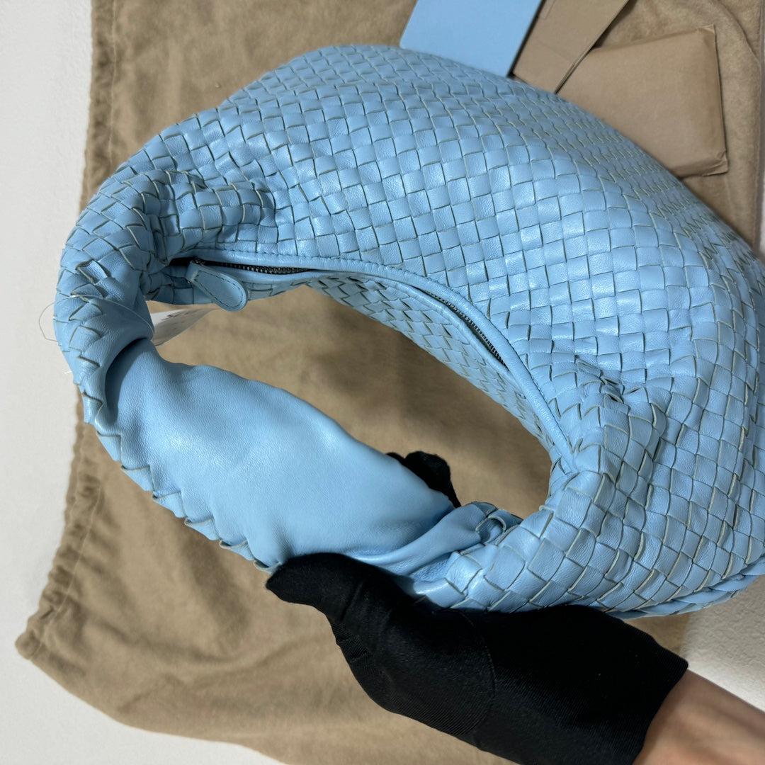Bottega Veneta Veneta Hobo Medium Baby Blue Intrecciato Leather Bag 43cm 8