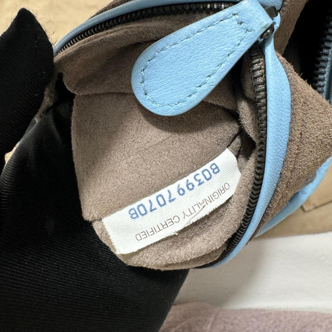 Bottega Veneta Veneta Hobo Medium Baby Blue Intrecciato Leather Bag 43cm 14