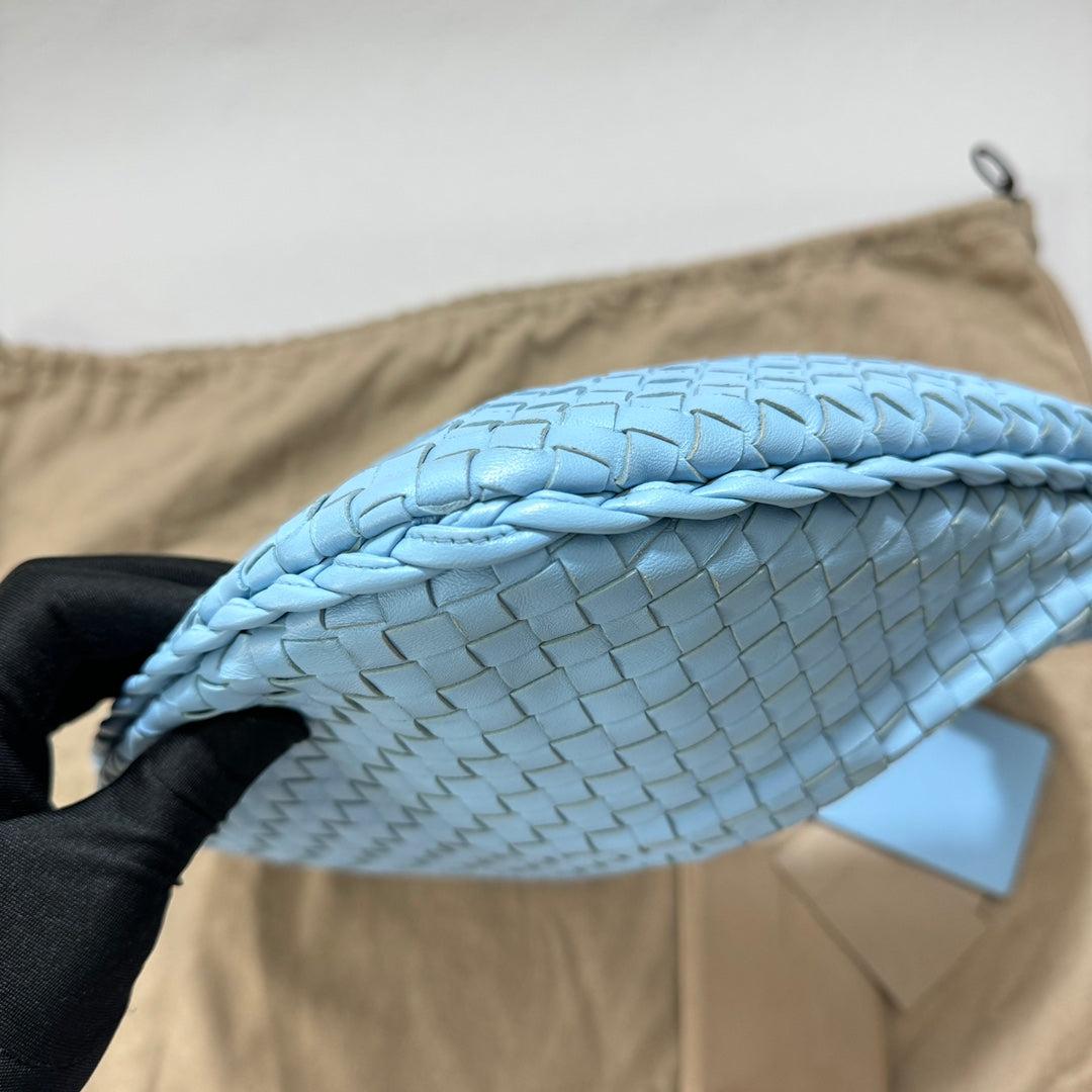 Bottega Veneta Veneta Hobo Medium Baby Blue Intrecciato Leather Bag 43cm 4
