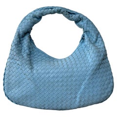 Bottega Veneta Veneta Hobo Medium Baby Blue Intrecciato Leather Bag 43cm