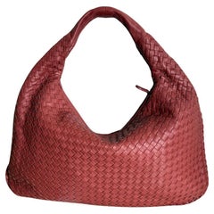 Bottega Veneta Veneta Hobo Medium Brick Red Intrecciato Leather Bag 47cm