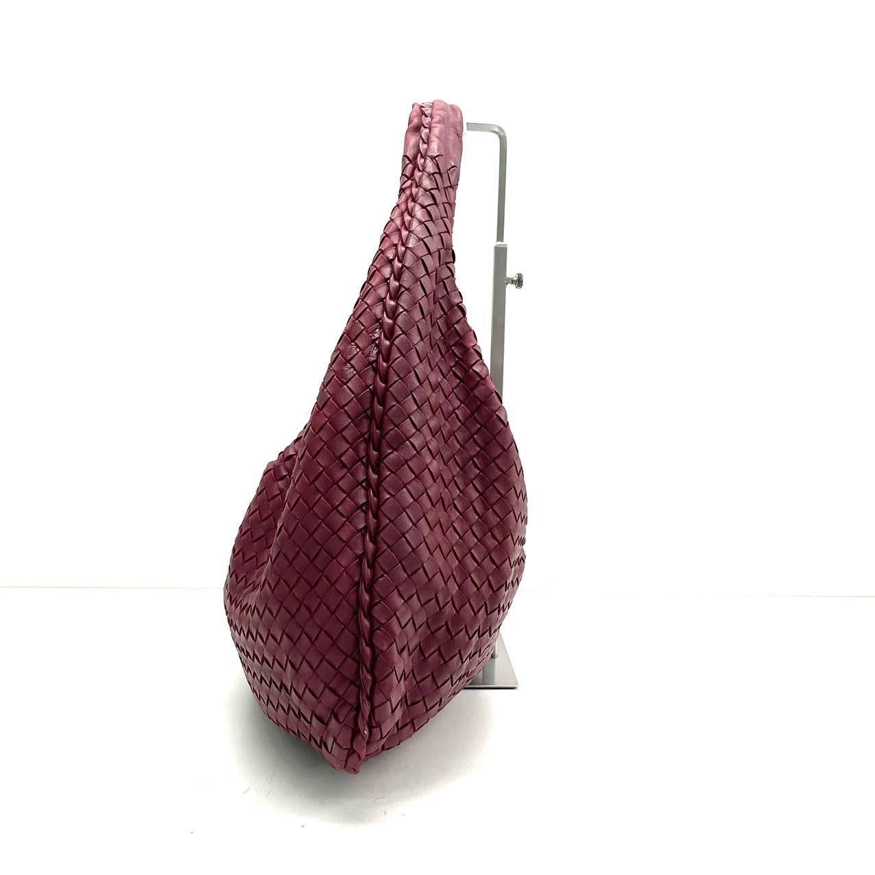 Bottega Veneta Hobo - Cuir d'agneau bordeaux moyen de 50 cm en vente 3