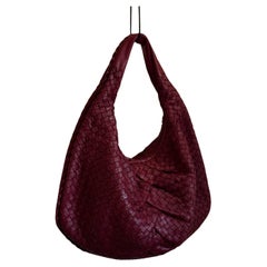 Bottega Veneta Hobo Medio Borgogna 50cm in pelle d'agnello