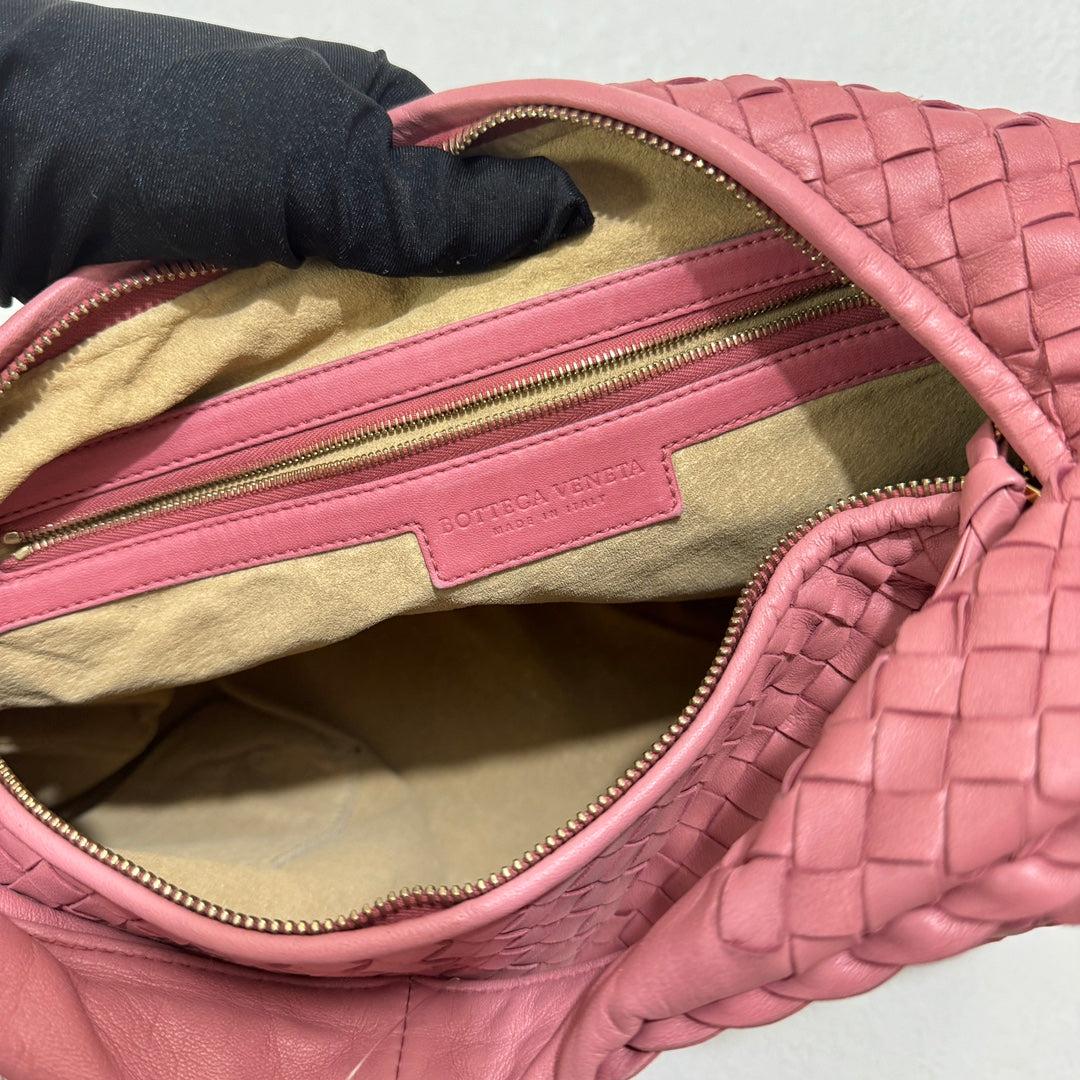 Bottega Veneta Bolso Hobo mediano de piel Intrecciato coral 47cm 6