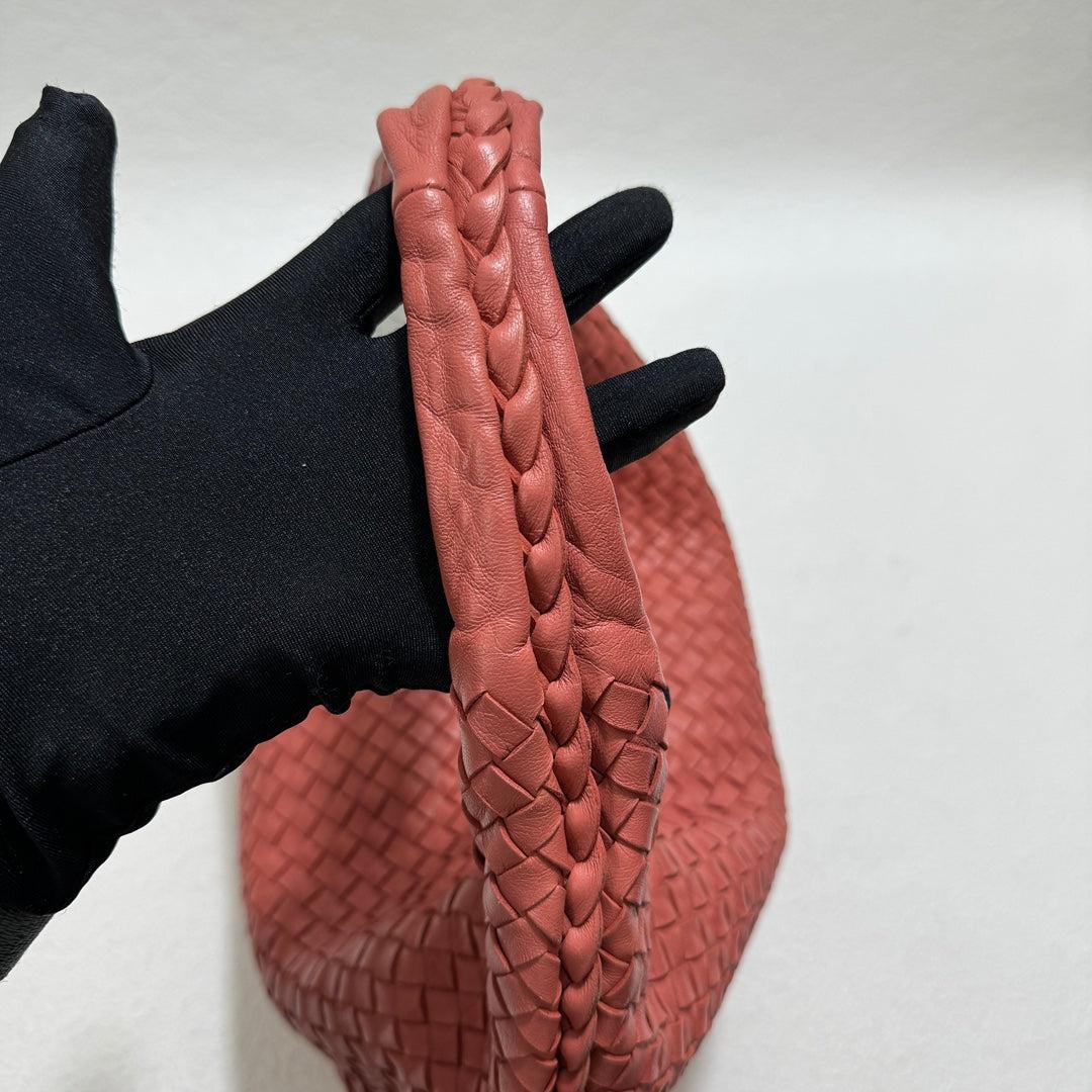 Women's Bottega Veneta Veneta Hobo Medium Coral Intrecciato Leather Bag 47cm