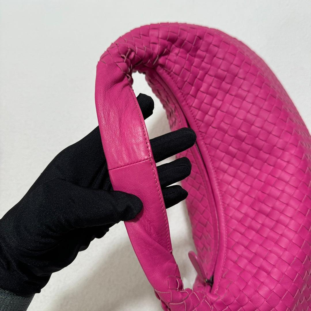 Bottega Veneta Veneta Hobo Medium Fuchsia Intrecciato Leather Bag 40cm 8