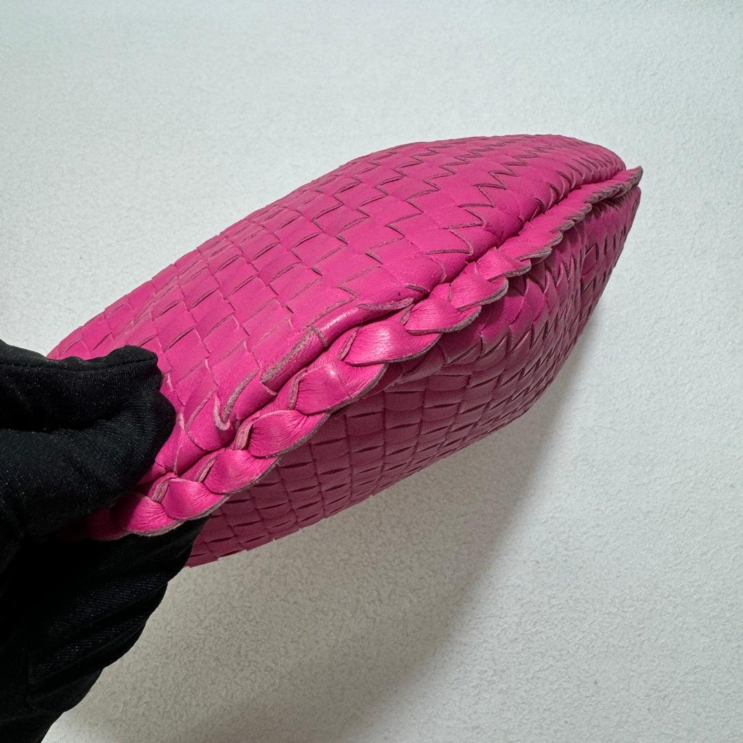 Bottega Veneta Veneta Hobo Medium Fuchsia Intrecciato Leather Bag 40cm 1