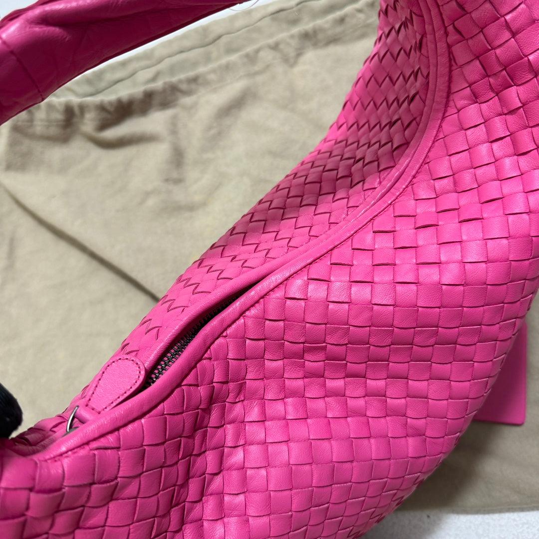 Bottega Veneta Veneta Hobo Medium Fuchsia Pink Intrecciato Leather Bag 47cm 7