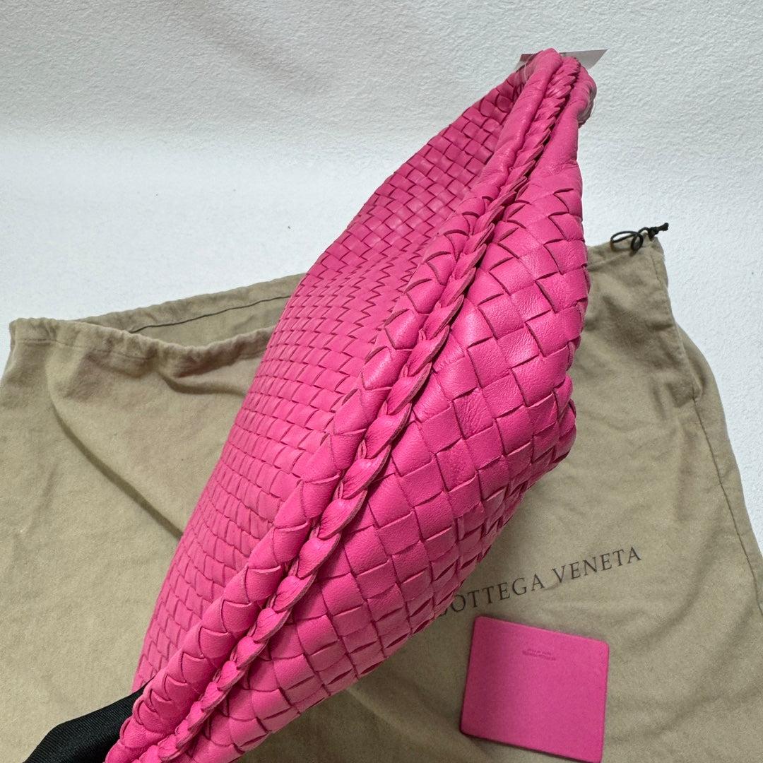 Bottega Veneta Veneta Hobo Medium Fuchsia Pink Intrecciato Leather Bag 47cm 8