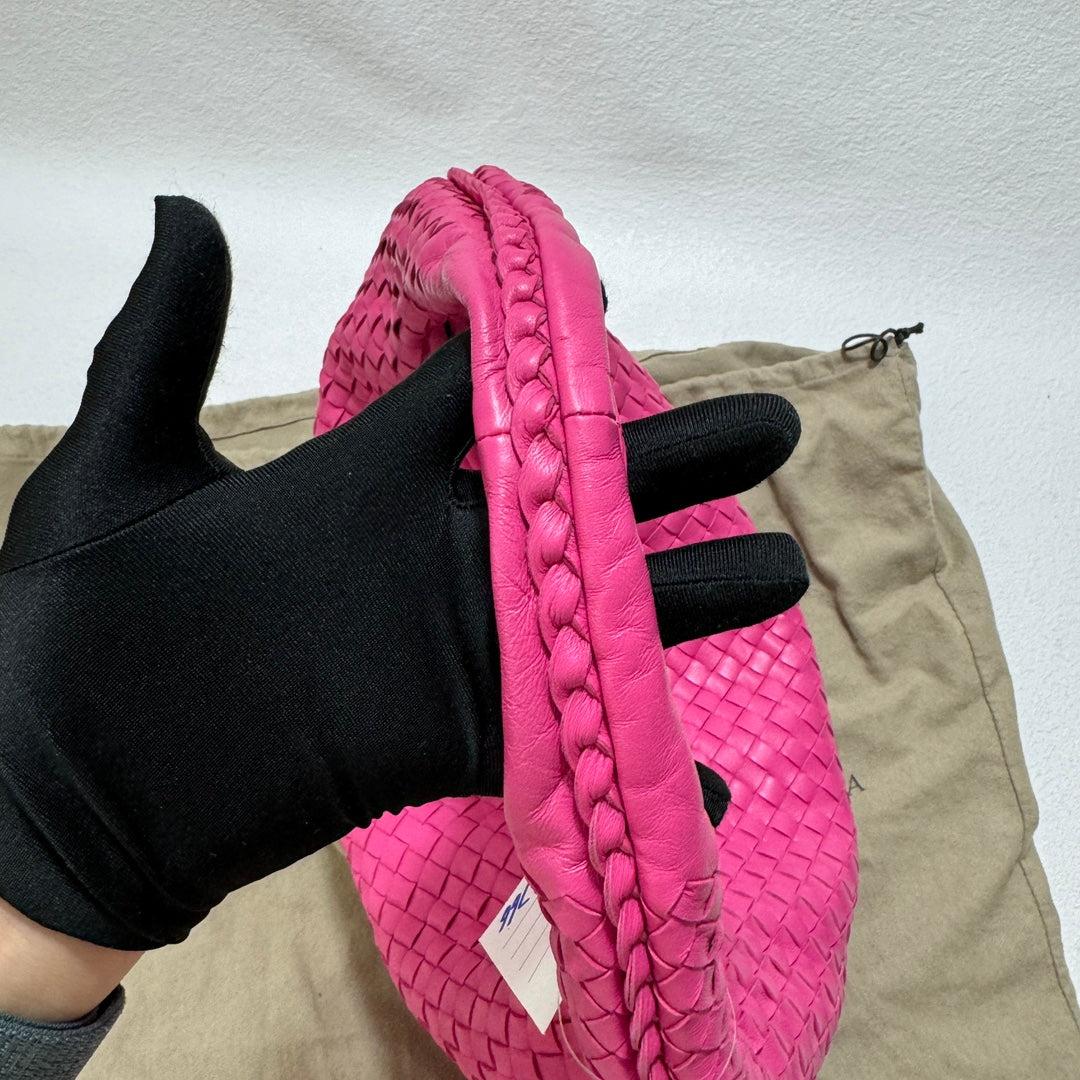 Bottega Veneta Veneta Hobo Medium Fuchsia Pink Intrecciato Leather Bag 47cm 2