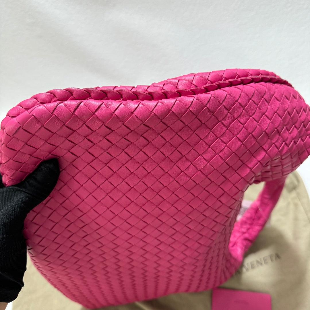 Bottega Veneta Veneta Hobo Medium Fuchsia Pink Intrecciato Leather Bag 47cm 3