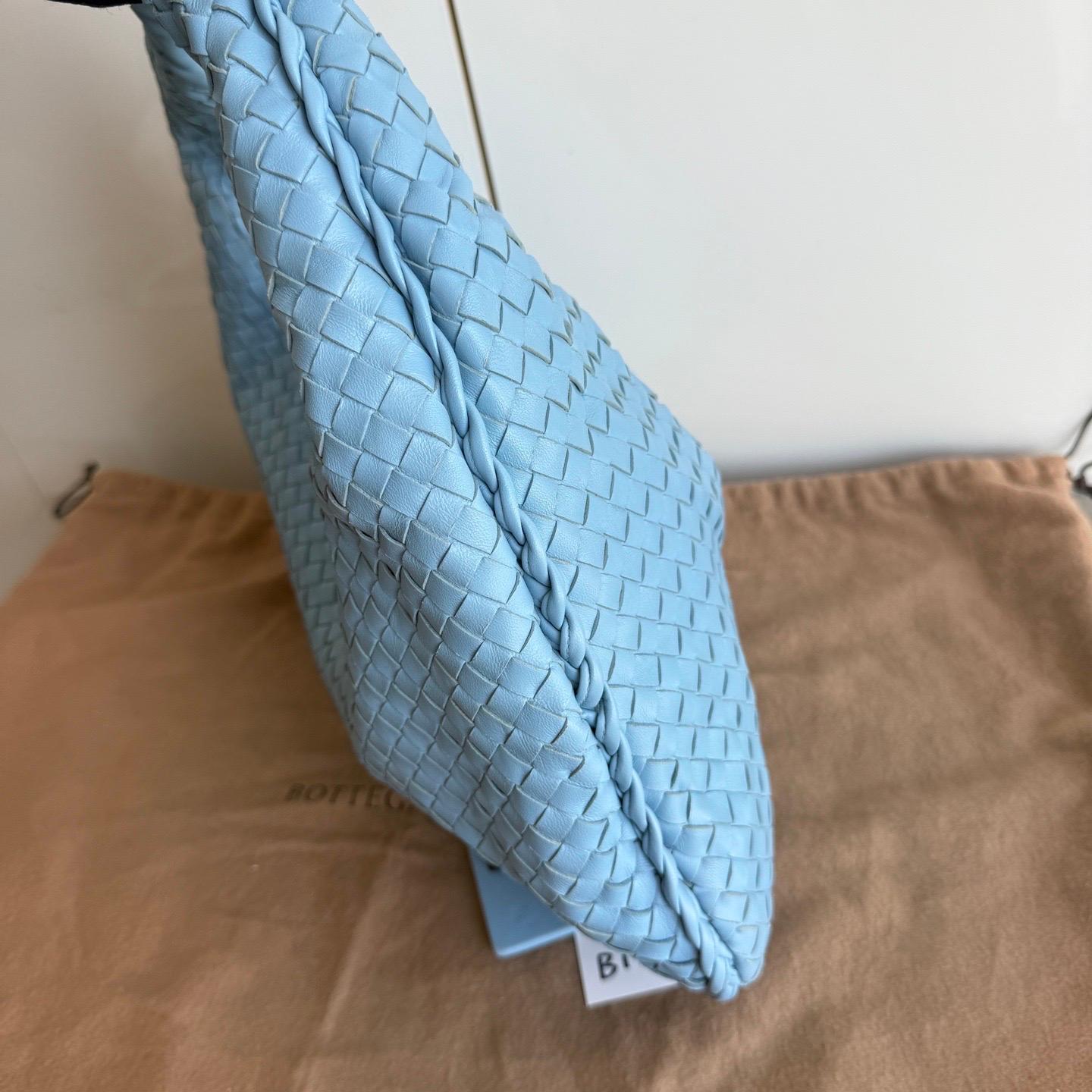 Bottega Veneta Hobo Medium Large Baby Blau Intrecciato Ledertasche 47cm Damen im Angebot