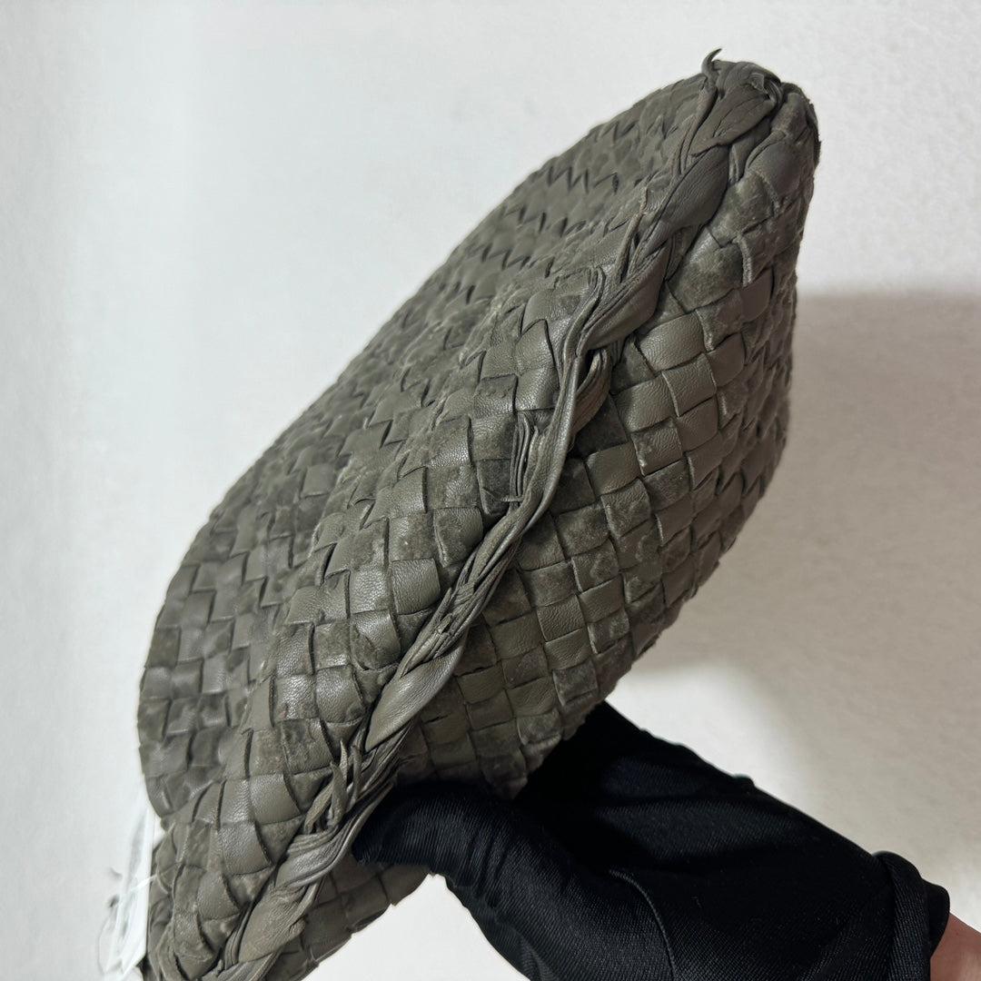 Bottega Veneta Veneta Hobo Medium Leather and Velvet Grey Green 41cm 4