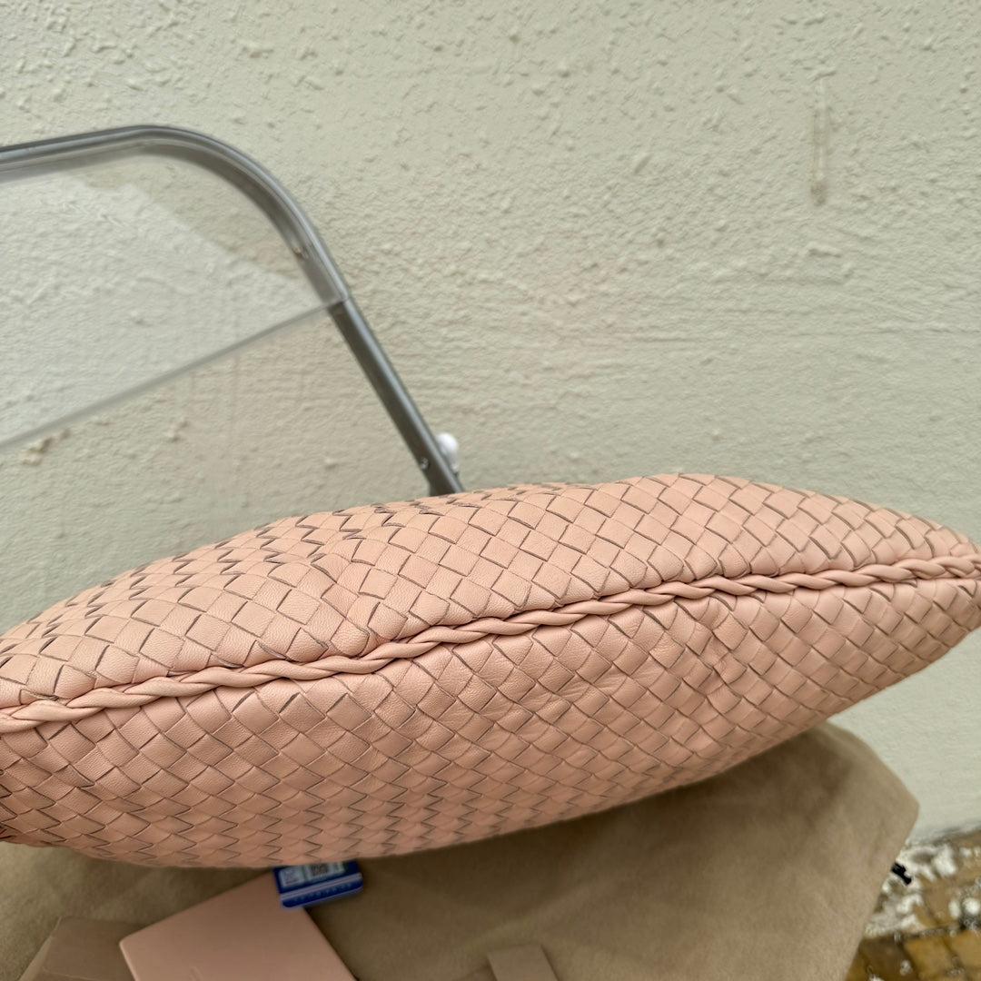 Brown Bottega Veneta Veneta Hobo Medium Light Nude Pink Intrecciato Leather Bag 48cm