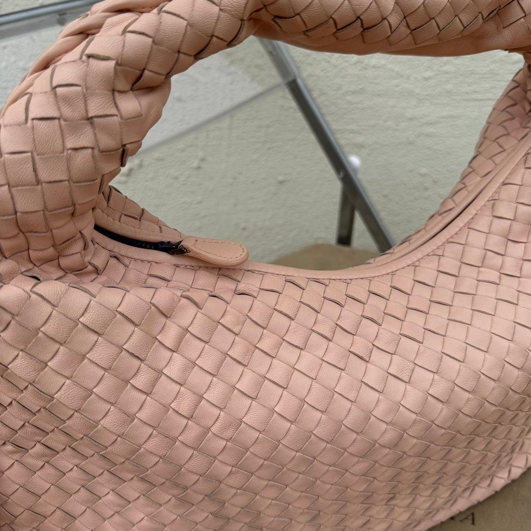 Bottega Veneta Veneta Hobo Medium Light Nude Pink Intrecciato Leather Bag 48cm 2