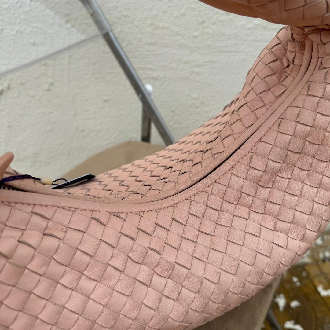 Bottega Veneta Veneta Hobo Medium Light Nude Pink Intrecciato Leather Bag 48cm 3